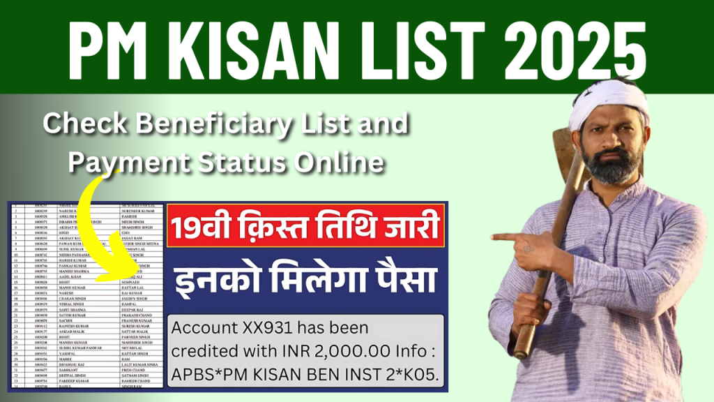 PM Kisan 19th Installment 2025, Date & Beneficiary Status